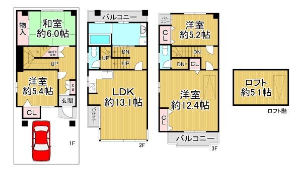 大阪市福島区野田2丁目 中古戸建