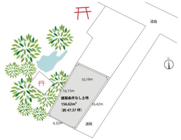 京都市北区衣笠赤阪町　建築条件無し売り土地