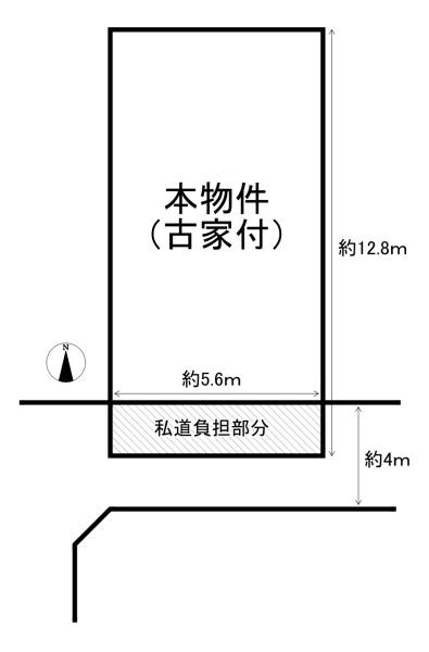 北区衣笠開キ町　古家付売土地