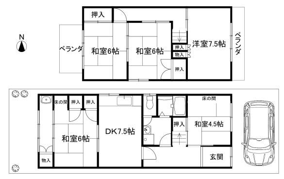 京都市北区紫竹下芝本町　中古戸建