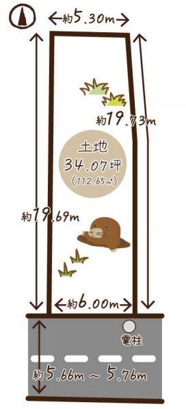 京都市北区紫竹北大門町　古家付売土地