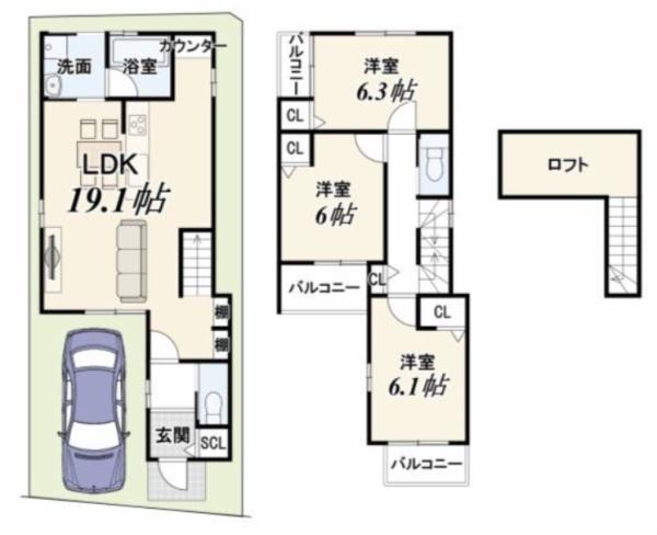 京都市中京区壬生辻町　1号地　新築戸建