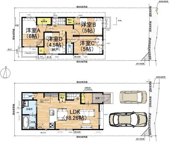 京都市右京区嵯峨大覚寺門前宮ノ下町　1号地　新築戸建