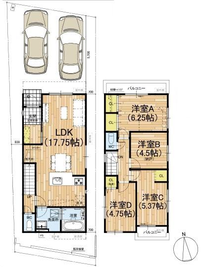 京都市山科区西野山欠ノ上町　1号地　新築戸建