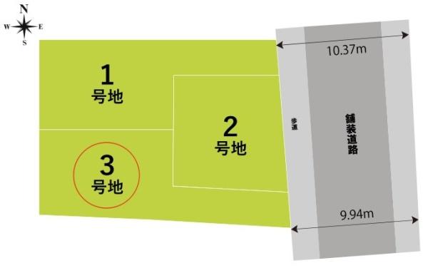 京都市右京区花園艮北町　3号地　建築条件無売土地