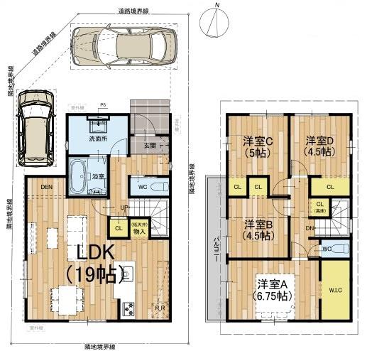京都市北区紫竹下園生町　2号地　新築戸建