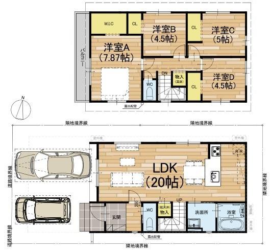 京都市北区紫竹下園生町　3号地　新築戸建