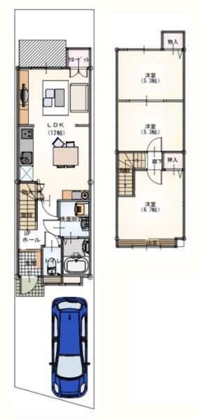 京都市南区上鳥羽塔ノ森柴東町　中古戸建