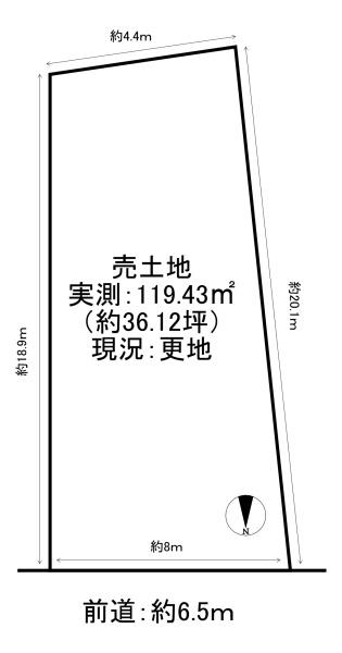 京都市西京区川島粟田町　建築条件無売土地