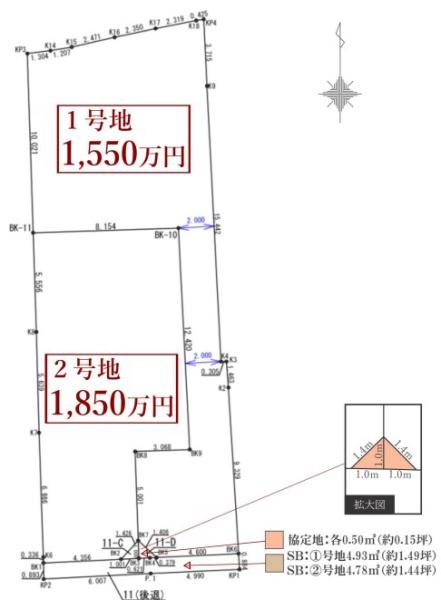 京都市山科区川田西浦町　1号地　建築条件無売土地