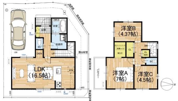 京都市北区大宮薬師山東町　1号地　新築戸建