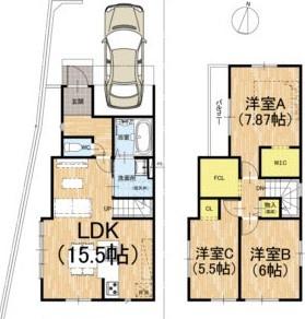 京都市右京区嵯峨野南浦町　1号地　新築戸建