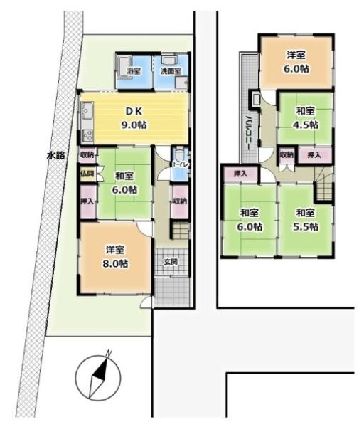 京都市山科区厨子奥苗代元町　古家付売土地