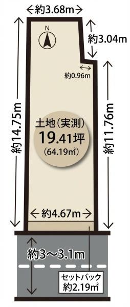 京都市下京区二人司町　建築条件無売土地