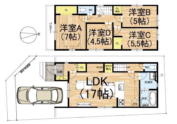 京都市北区大将軍坂田町　新築戸建