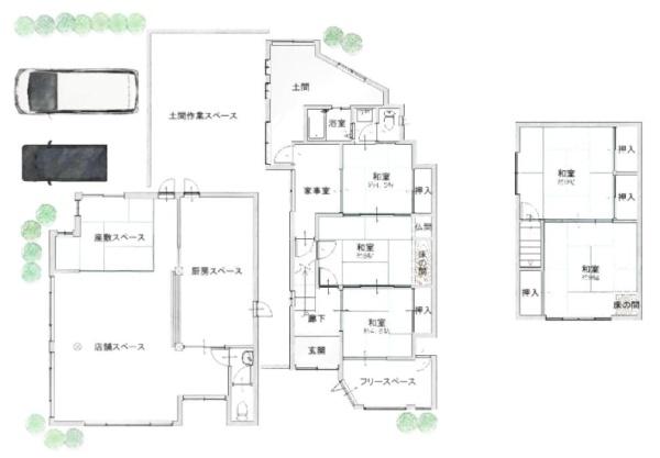 京都市右京区嵯峨鳥居本小坂町　店舗付き中古戸建