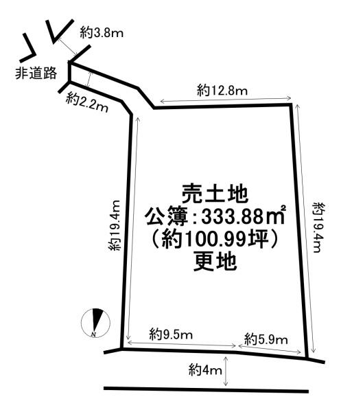 京都市北区大宮釈迦谷　建築条件無売土地