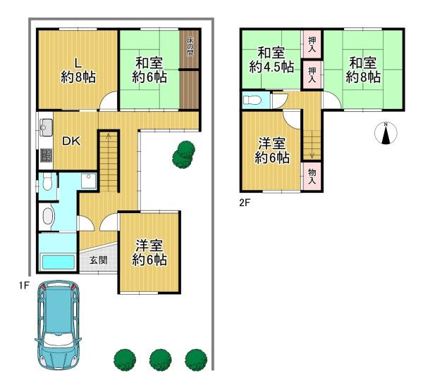 京都市山科区上花山桜谷　中古戸建