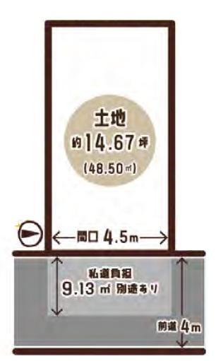 京都市右京区嵯峨苅分町　古家付売土地