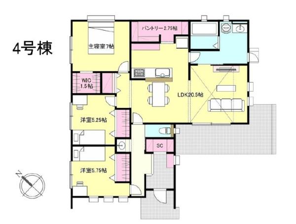 富里市七栄　新築戸建て　4号棟