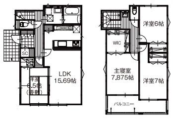 木更津市ほたる野1丁目　新築戸建て　2号棟