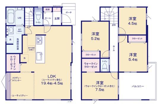 佐倉市井野12期　新築戸建て　1号棟