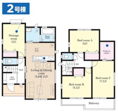 八千代市勝田台6　新築戸建て　2号棟