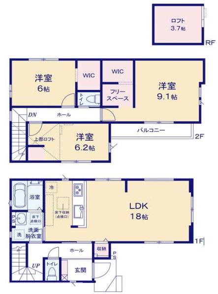 千葉市中央区東千葉2丁目1期　新築戸建て　1号棟