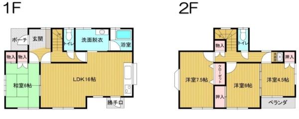 市原市五井西3丁目の中古一戸建て(間取り)