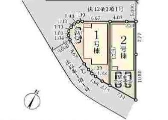 八千代台北11丁目 新築戸建 全2棟(区画図)