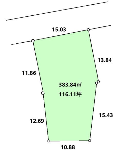 高台の開発分譲地　２区画購入で１００坪以上の整形地可