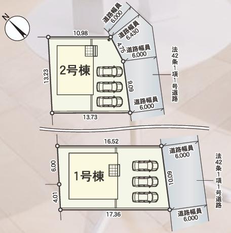 彦根市東沼波町第6-1号棟 新築分譲住宅(区画図)