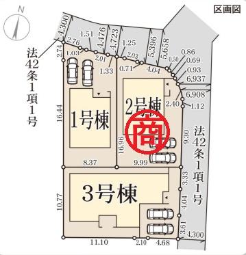 長浜市新庄寺町5期3号棟 新築分譲住宅(区画図)
