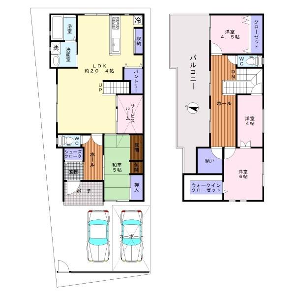 泉北郡忠岡町高月北1丁目の中古一戸建て(間取り)
