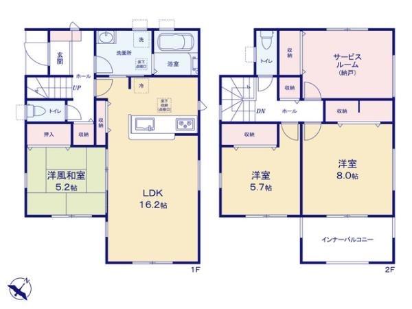 泉佐野市鶴原8期2号棟　新築戸建