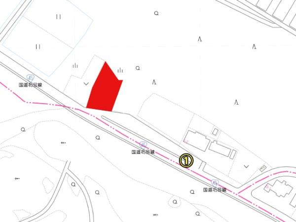 八戸市大字金浜字大渡の土地(現地案内図)