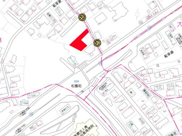 八戸市大字田面木字法霊林の土地(現地案内図)