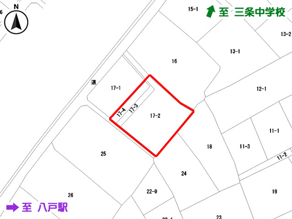 八戸駅西土地区画整理事業地内　住宅用売土地　3226（W）