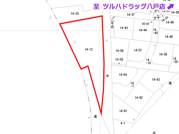 八戸市田向十二役　住宅用売土地　3334（O）