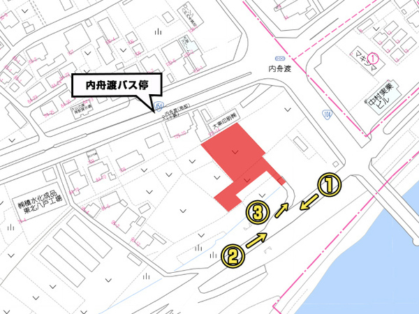 八戸市大字長苗代字内舟渡の土地(現地案内図)