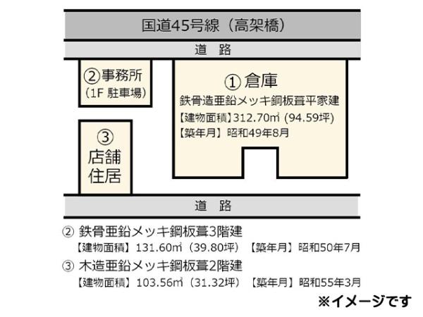 八戸市柏崎四丁目　売事務所・倉庫／3棟　5139（A）