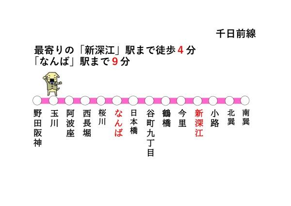 大阪市東成区大今里4丁目の新築一戸建(路線図)