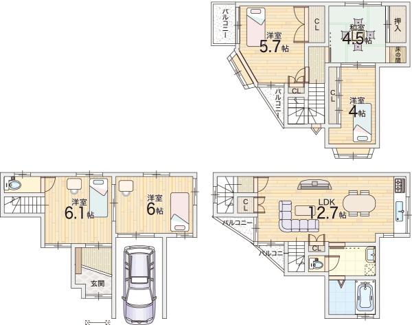 大阪市生野区勝山北５丁目の中古一戸建