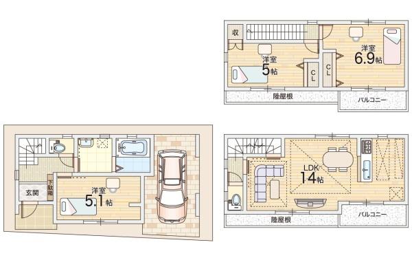 豊中市永楽荘４丁目の新築一戸建