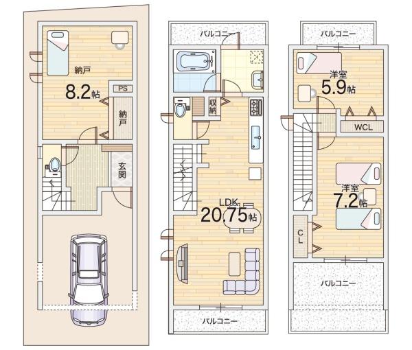 四條畷市米崎町の新築一戸建