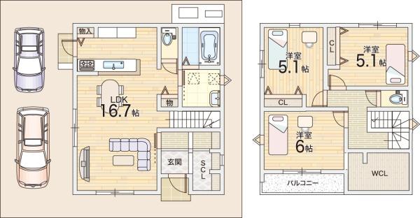 寝屋川市高柳３丁目の新築一戸建