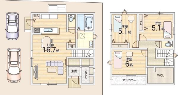 寝屋川市高柳３丁目の新築一戸建