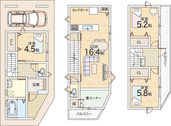 枚方市甲斐田新町の中古一戸建て