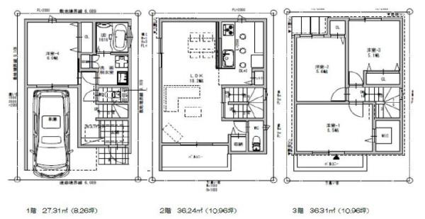 門真市四宮３丁目の新築一戸建