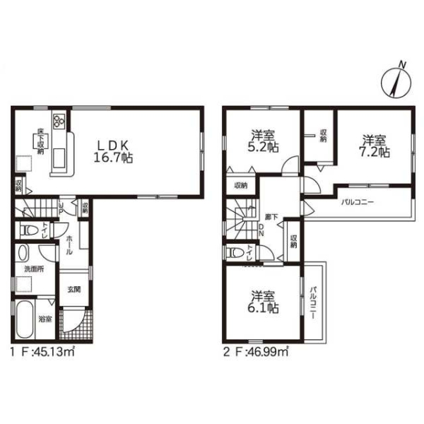 三島市安久新築分譲住宅全2棟　1号棟